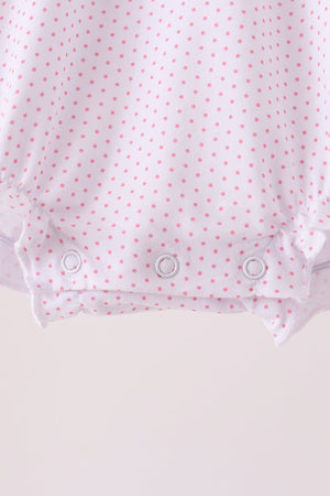 Pink dot turkey embroidery ruffle bubble