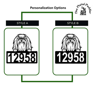 Maltese Address Sign - Detailed Dog Design with Custom House Numbers