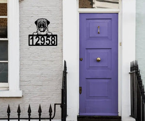 Mastiff Address Sign - Detailed Dog Design with Custom House Numbers