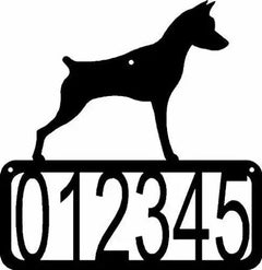 Miniature Pinscher Dog House Address Sign