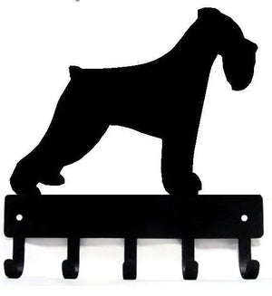 Miniature Schnauzer #2 Dog Key Rack/ Leash Hanger (Natural Ear)
