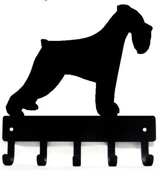 Miniature Schnauzer #2 Dog Key Rack/ Leash Hanger (Natural Ear)