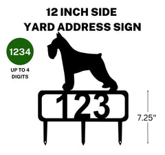 Miniature Schnauzer Yard Address Sign with Stakes