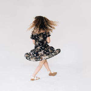Black Floral Dress- Child