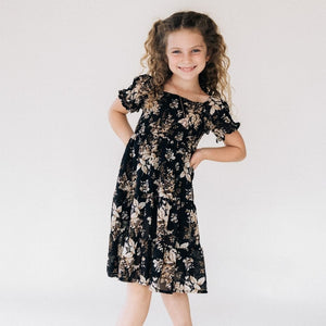 Black Floral Dress- Child