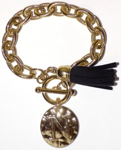 Main Street Collection MSC Monogram Disc Bracelet - Letter N (MBPP/9156-1)