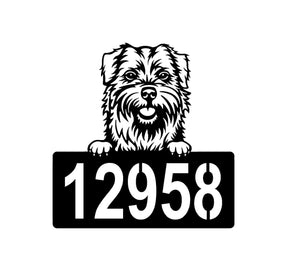 Norfolk Terrier Address Sign - Detailed Dog Design with Custom House Numbers
