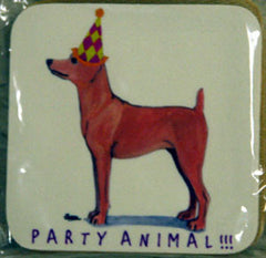 Fur Children Party Animal Coasters - Miniature Pinscher (ZPC040496)