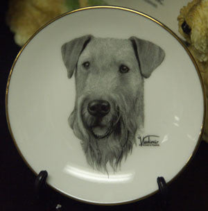 Mini Best In Show 4in Porcelain Plate - Airedale Terrier (016 )