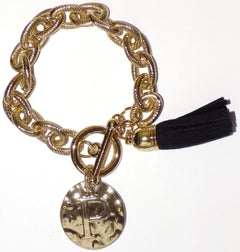Main Street Collection MSC Monogram Disc Bracelet - Letter P (MBPP/9156-1)