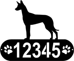 Pharaoh Hound Dog PAWS House Address Sign or Name Plaque