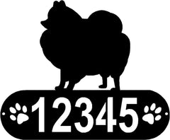 Pomeranian Dog PAWS House Address Sign or Name Plaque