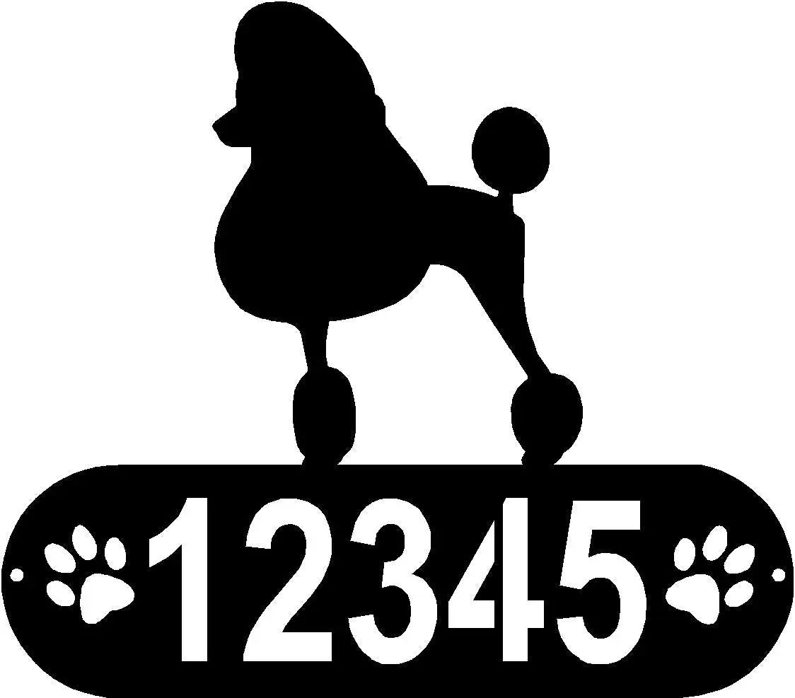 Poodle (Show Cut) Dog PAWS House Address Sign or Name Plaque