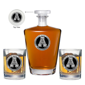 Appalachian State University Royal Decanter with 2 Glasses