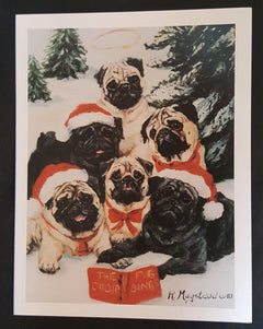 Ruth Maystead Christmas Cards - Pug Choir (PUG2X)