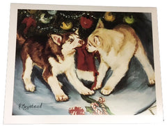 Ruth Maystead Here Comes Sammie Clause Christmas Cards - Siberian Husky Puppies (SHU1X)