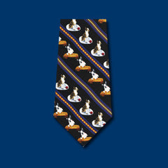 Black Silk Tie - Boston Terrier