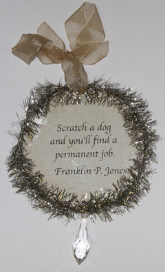 Rudolph & Me Dog Christmas Ornament - Boston Terrier (GW15) - Back