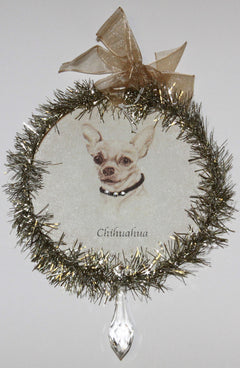 Rudolph & Me Dog Christmas Ornament - Chihuahua (GW18) - Front