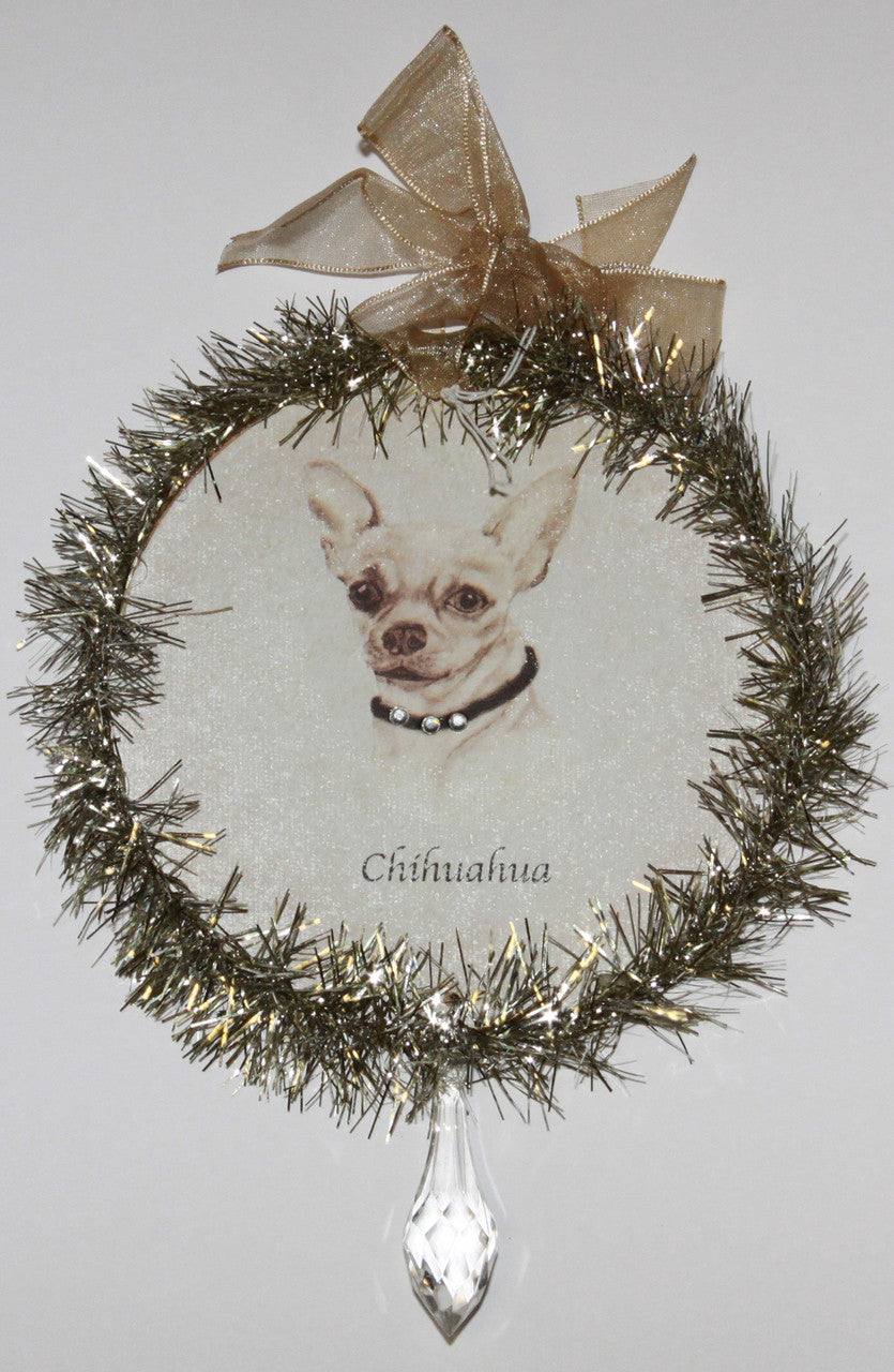 Rudolph & Me Dog Christmas Ornament - Chihuahua (GW18) - Front