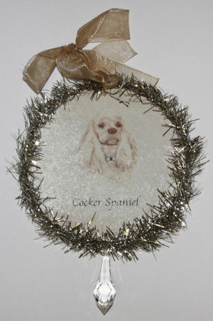 Rudolph & Me Dog Christmas Ornament - Cocker Spaniel (GW20) - Front