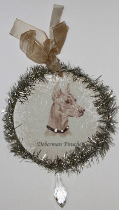 Rudolph & Me Dog Christmas Ornament - Doberman Pinscher (GW25) - Front