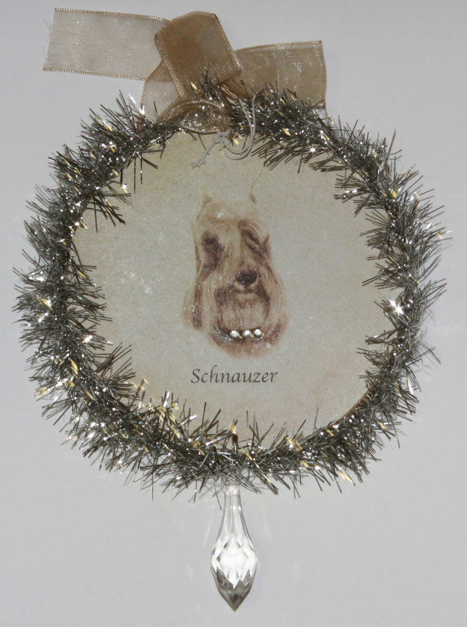 Rudolph & Me Dog Christmas Ornament - Schnauzer (GW40) - Front