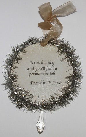 Rudolph & Me Dog Christmas Ornament - Schnauzer (GW40) - Back
