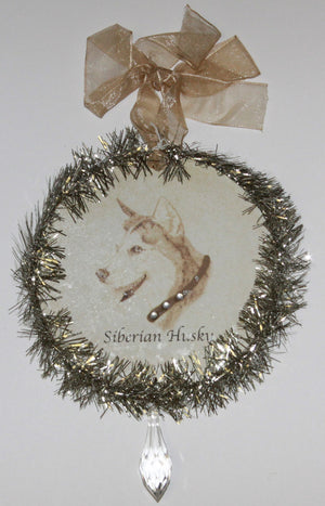 Rudolph & Me Dog Christmas Ornament - Siberian Husky (GW43) - Front