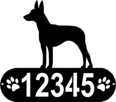 Rat Terrier Dog PAWS House Address Sign or Name Plaque