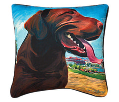 Paws & Whiskers 18in Pillow - View From Hill Chocolate Lab (SLVHCL)