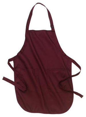 Maroon Port Authority Full Length Apron with Pockets