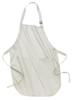 Port Authority Full Length Apron with Pockets - White