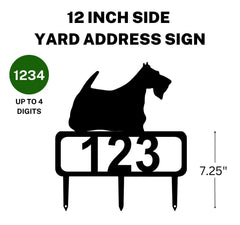 Scottish Terrier Yard Address Sign with Stakes