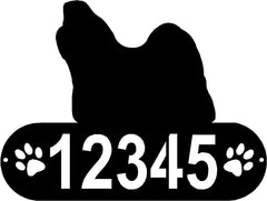 Shih Tzu Dog PAWS House Address Sign