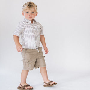 Gray Striped Button-Up - Child