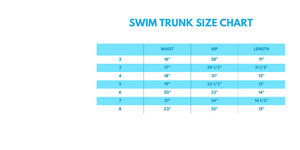 Blue Tractor Stripe UPF Swim Trunks