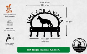 German Shepherd #1 TIME FOR A WALK Dog Key Rack & Leash Holder