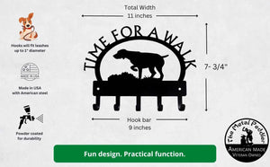 GSP on Point TIME FOR A WALK Dog Key Rack & Leash Holder