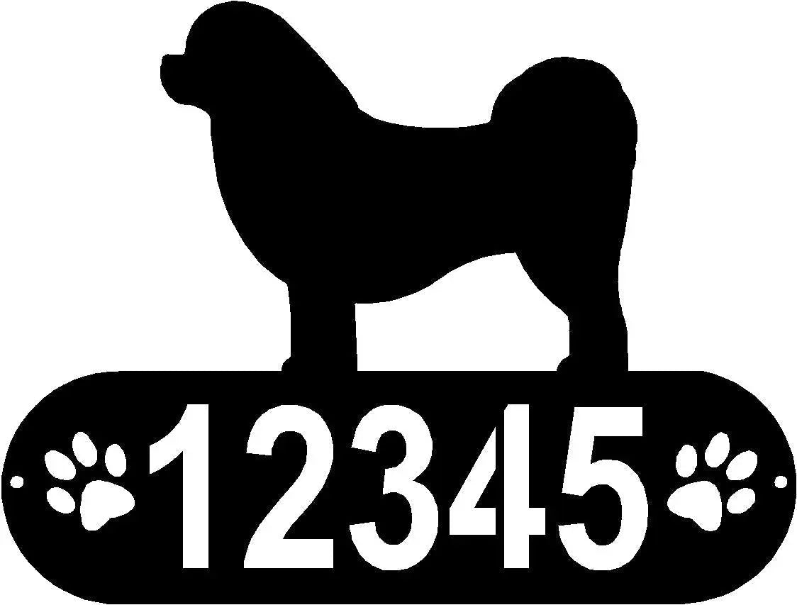Tibetan Spaniel Dog PAWS House Address Sign