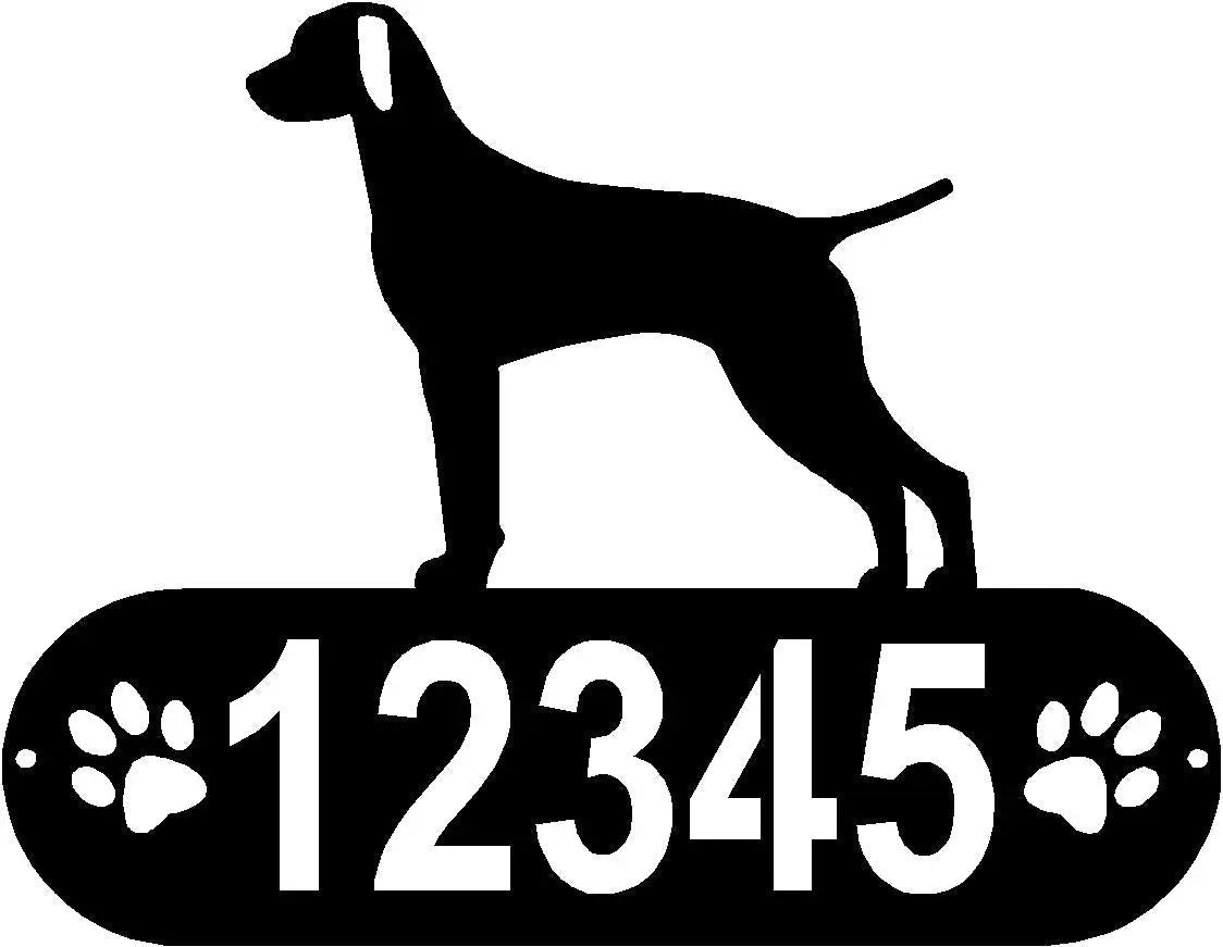Vizsla Dog PAWS House Address Sign