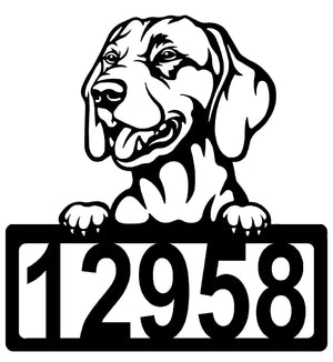 Vizsla Address Sign - Detailed Dog Design with Custom House Numbers