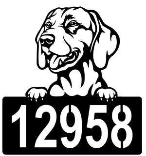 Vizsla Address Sign - Detailed Dog Design with Custom House Numbers