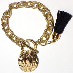 Main Street Collection MSC Monogram Disc Bracelet - Letter W (MBPP/9156-1)