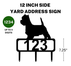 West Highland Terrier Yard Address Sign with Size Options