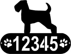 Wheaten Terrier Dog PAWS House Address Sign