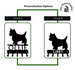 Yorkshire Terrier (Yorkie) Personalized Key Holder and Leash Hanger - 5 Hooks