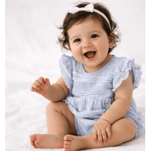 Ruffle Blue Pearl Onesie- Infant