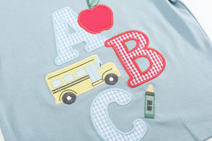 Blue ABC School Shirt and Shorts Set