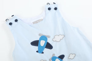 Blue Airplane Pockets Shortalls